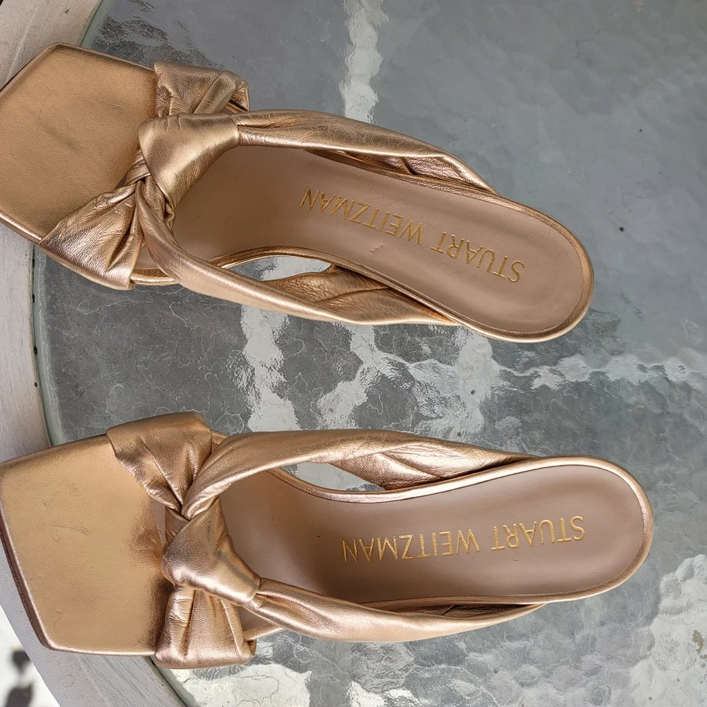 Stuart Weitzman Metallic Bronze Heels - Picture 11 of 12